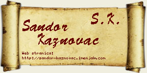 Šandor Kaznovac vizit kartica